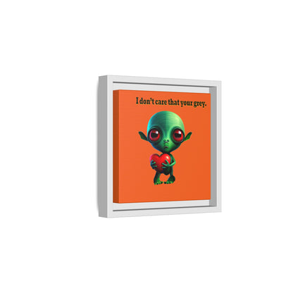 I don't care that your grey - framed canvas art (orange)