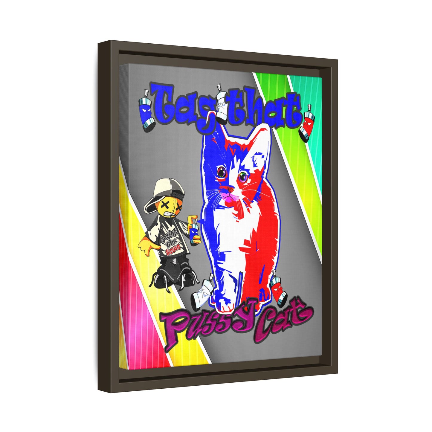 tag that - framed canvas art (rainbow split)