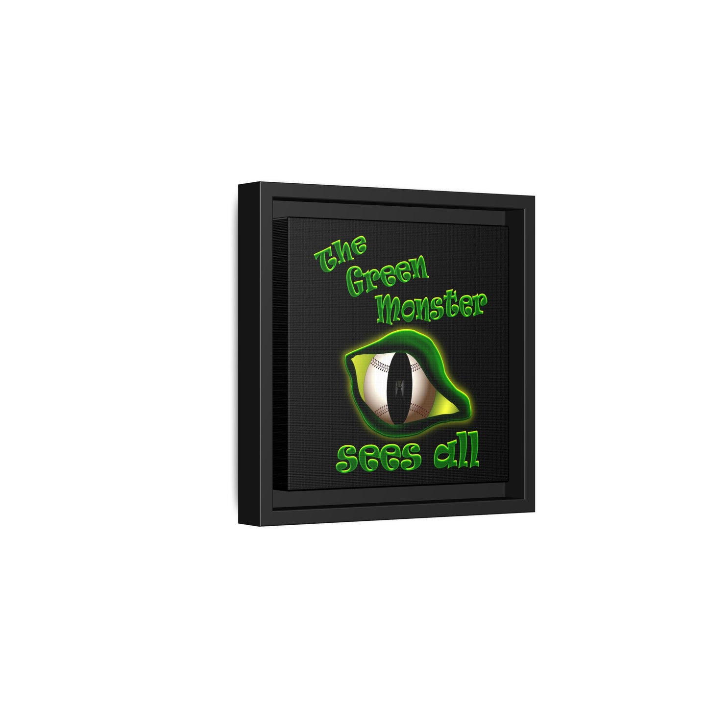 green monster - framed canvas art (black)