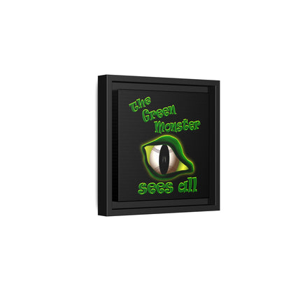 green monster - framed canvas art (black)