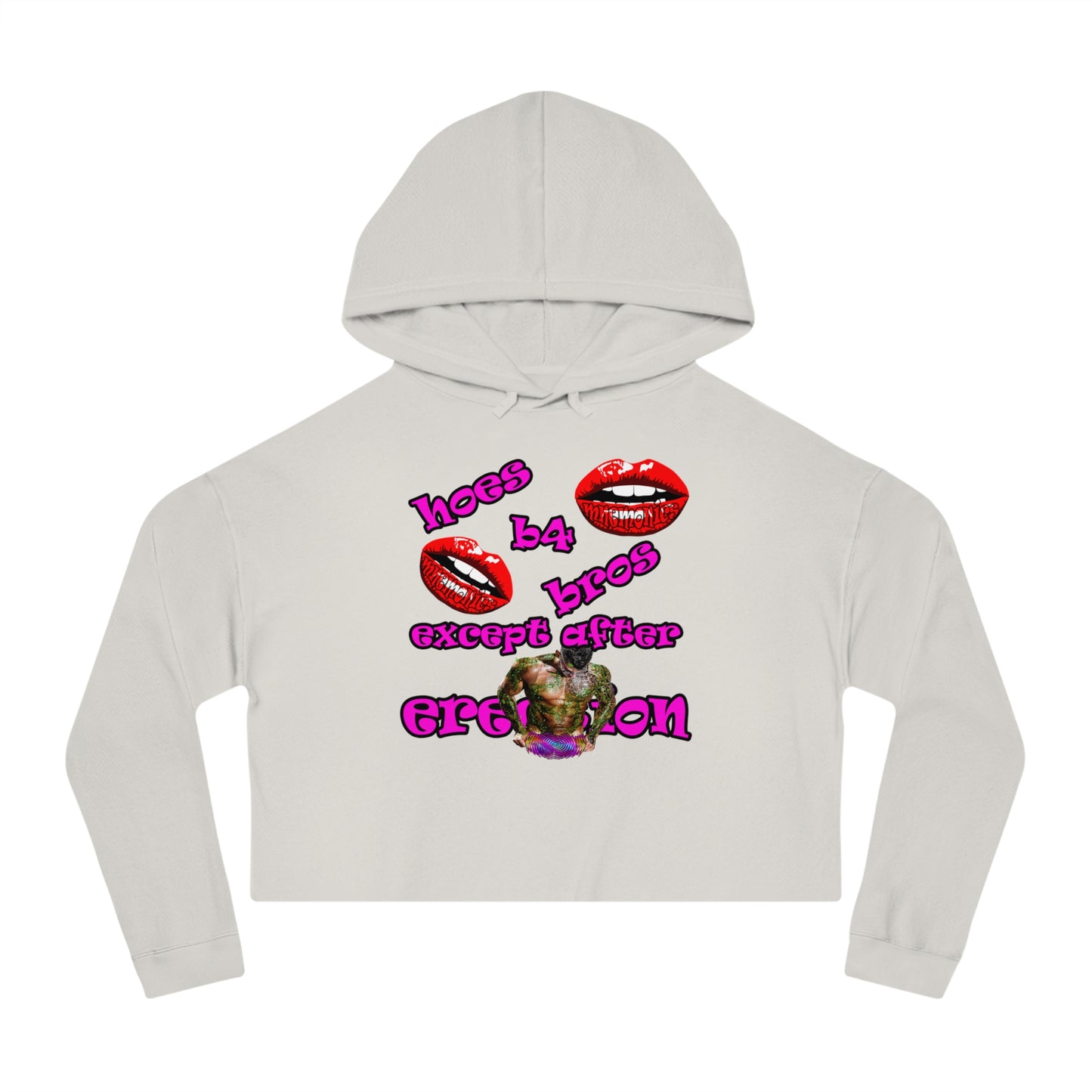 hoes b4 bros - Women’s Cropped Hooded Sweatshirt