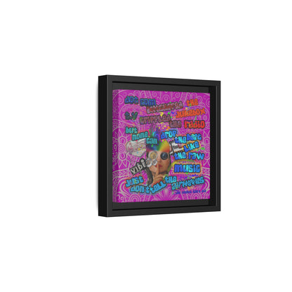 drop the beat - framed canvas art (pink swirl)