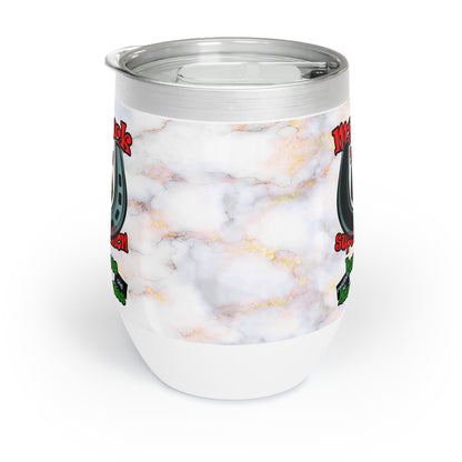 my luck - Chill Wine Tumbler (white marble)