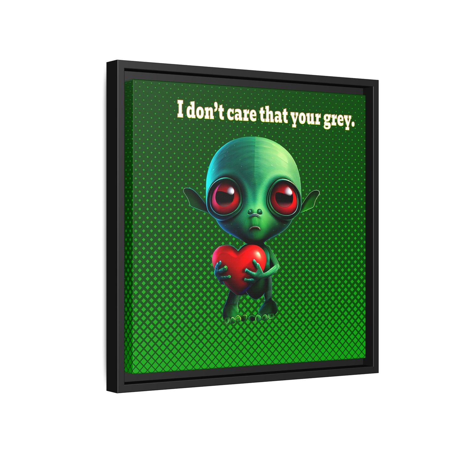 I don't care that your grey - framed canvas art (logo green)