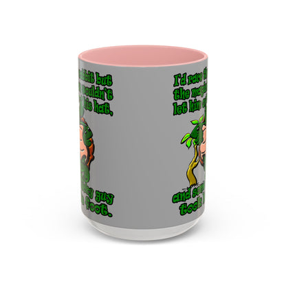 turtle race - Accent Mug (light grey)