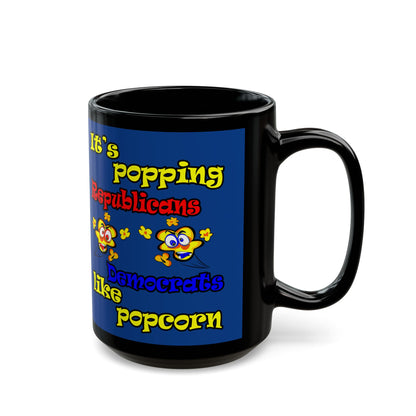 popping like popcorn - Black Mug (dark blue)