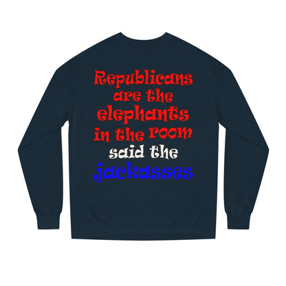 donkeys and elephants - Unisex Crew Neck Sweatshirt