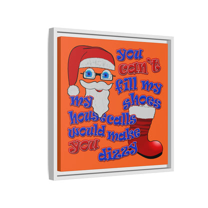 santa's shoes - framed canvas art (orange)