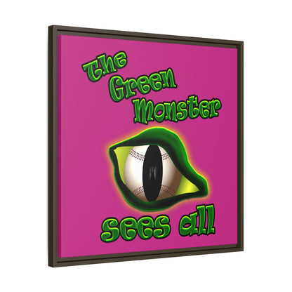 green monster - framed canvas art (pink)