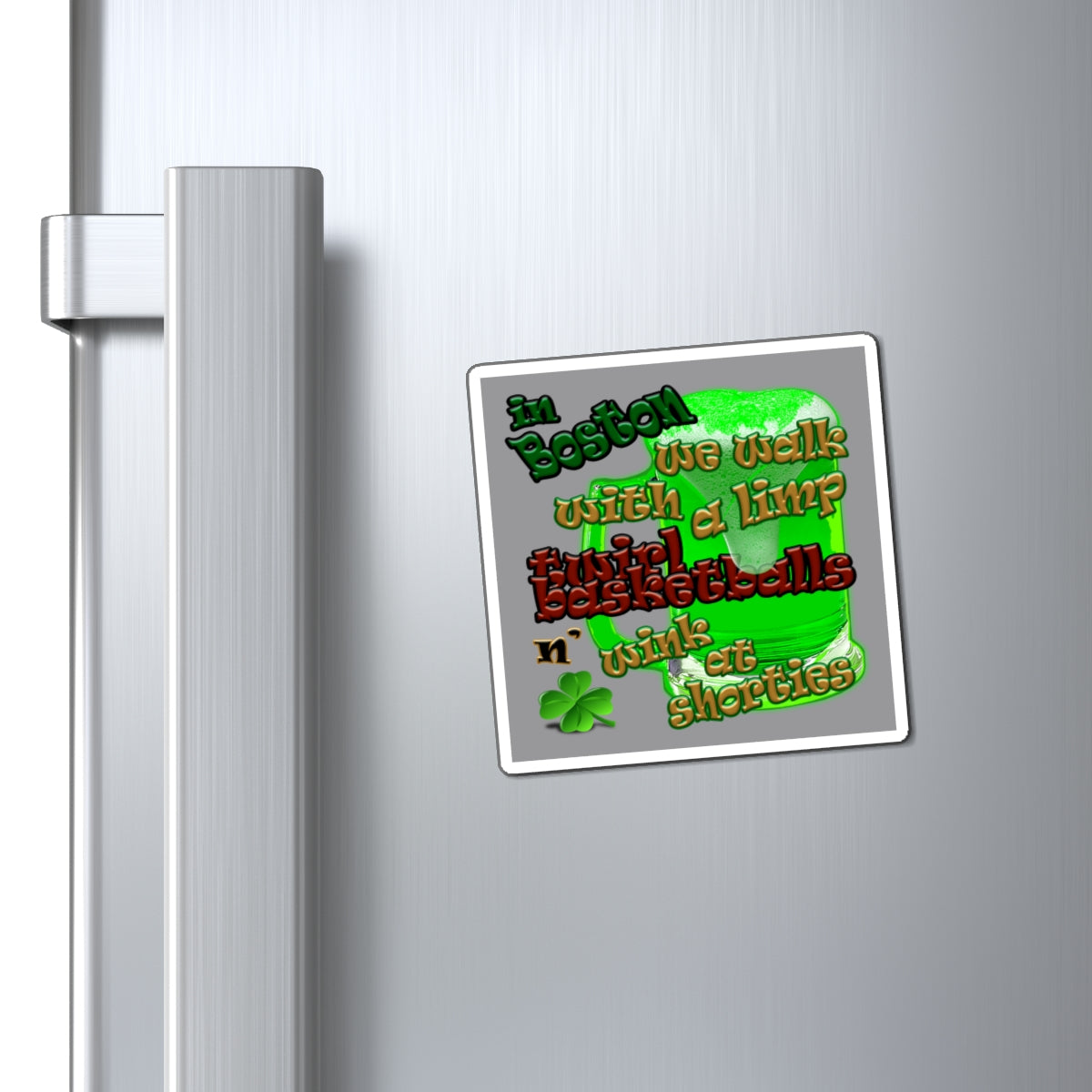 celtics logo - Magnets - (grey)