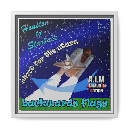 shoot for the stars - framed canvas art ('snoops' background)
