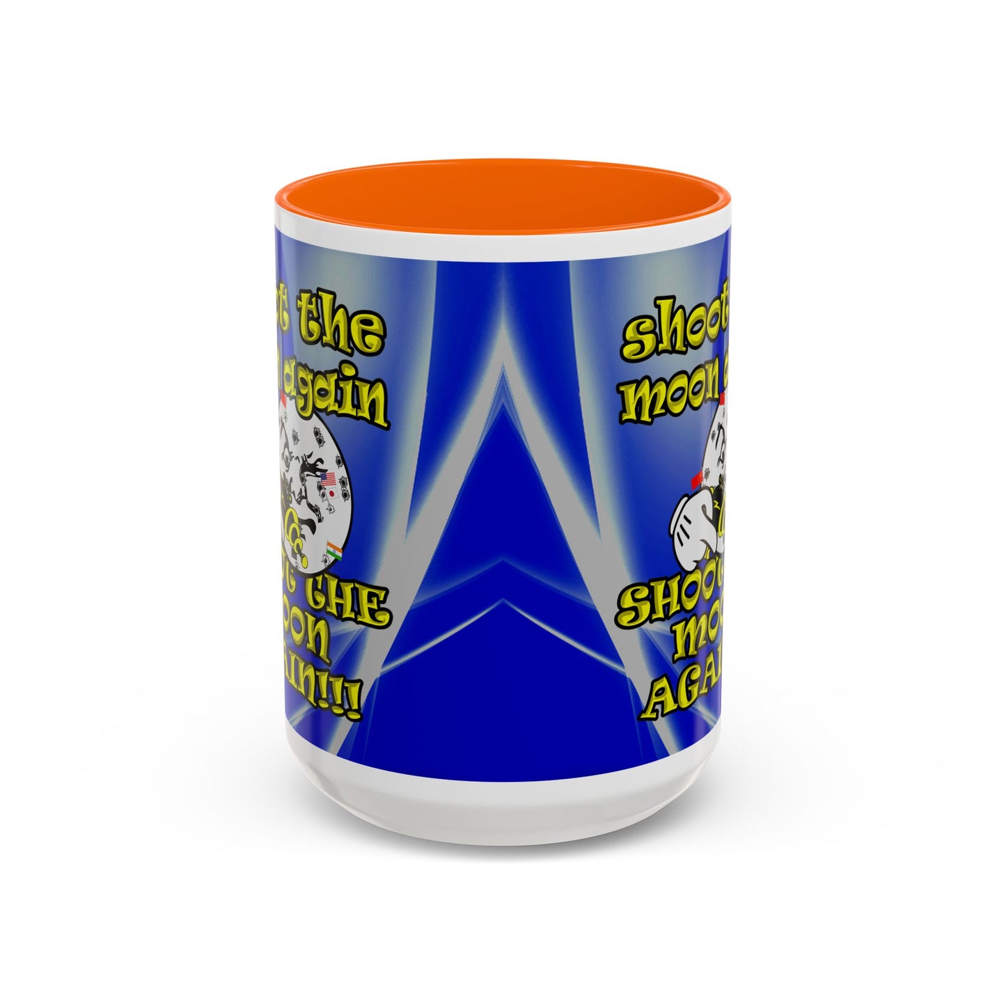 shoot the moon again - Accent Mug (blue-white wave)
