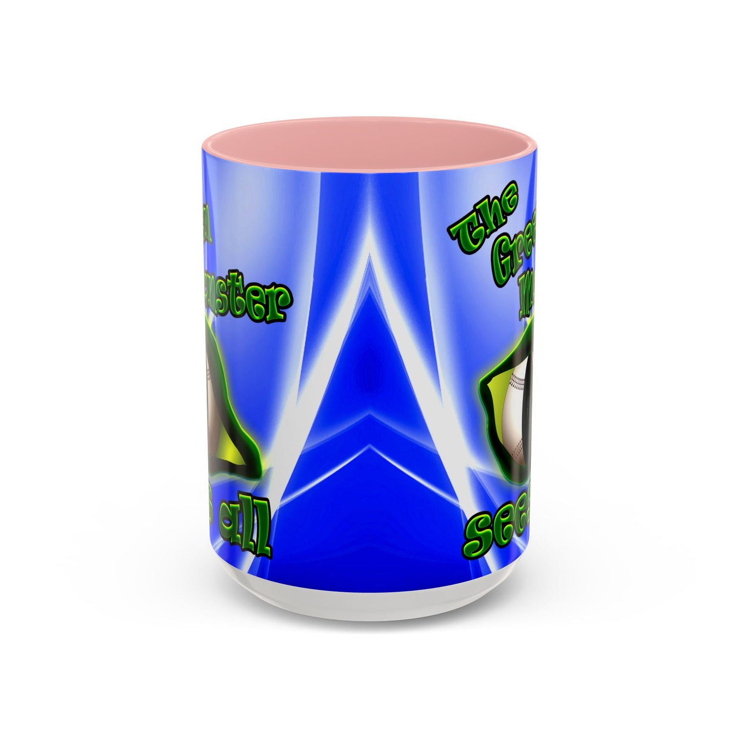 green monster - Accent Mug (blue-white wave)