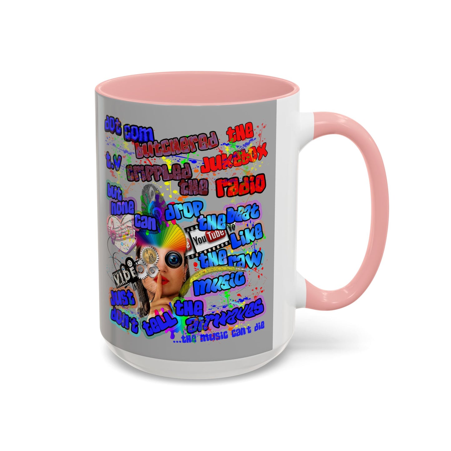 drop the beat - Accent Mug (light grey)