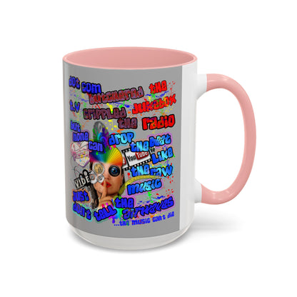 drop the beat - Accent Mug (light grey)