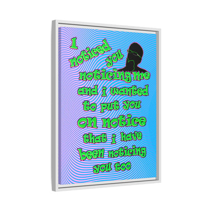 noticed you noticing - framed canvas art (light blue-purple wave)