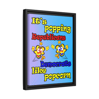 popping like popcorn - framed canvas art (light blue-purple wave)