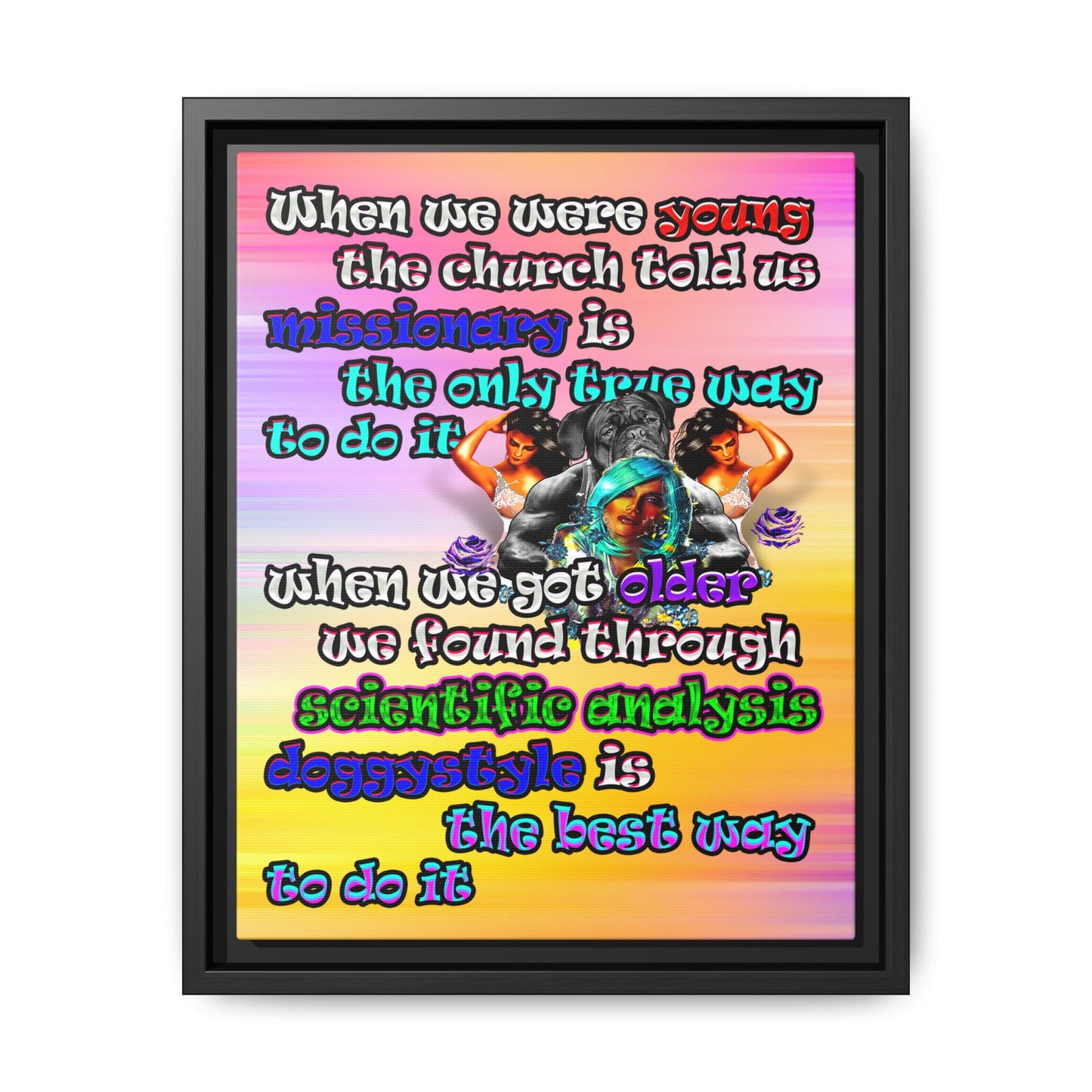 doggystyle - framed canvas art (color blur)