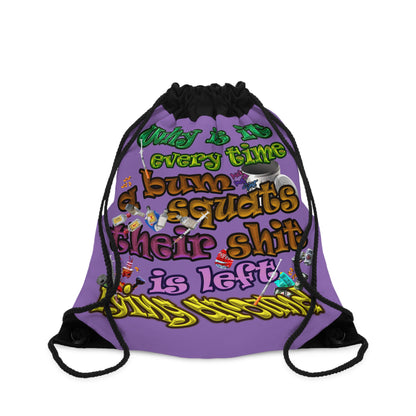 the bum's shit - Drawstring Bag (light purple)
