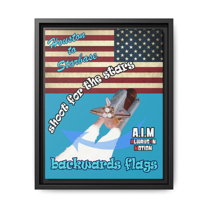 shoot for the stars - framed canvas art (turquoise)
