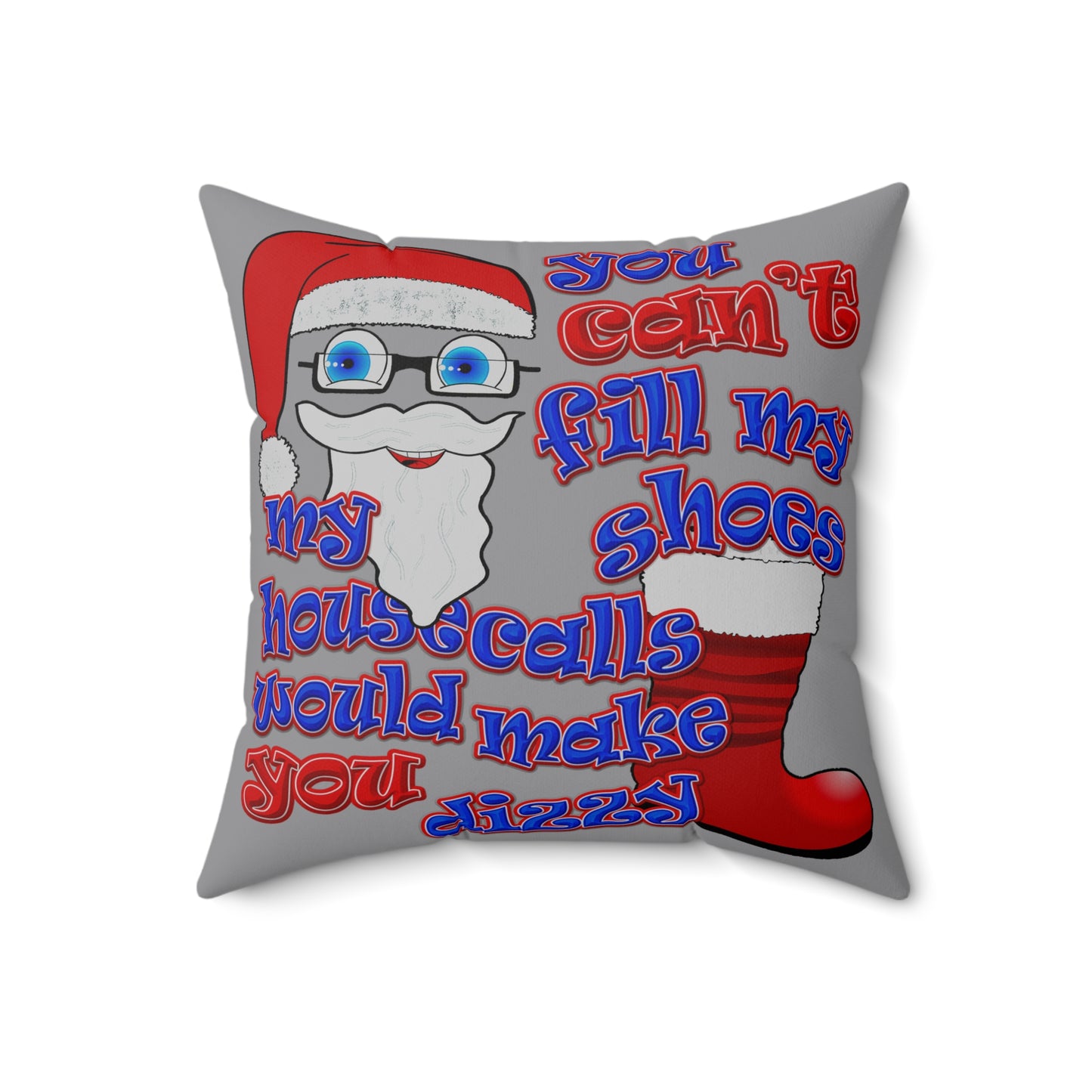 santa's shoes - Spun Polyester Square Pillow - (grey)