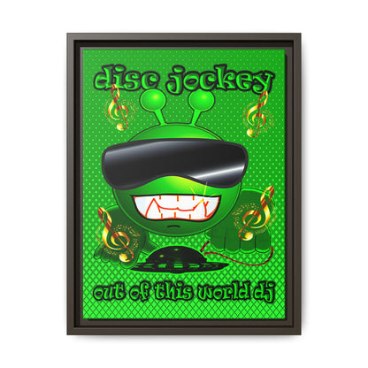 disc jockey - framed canvas art (logo green)