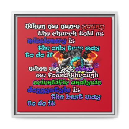 doggystyle - framed canvas art (dark red)