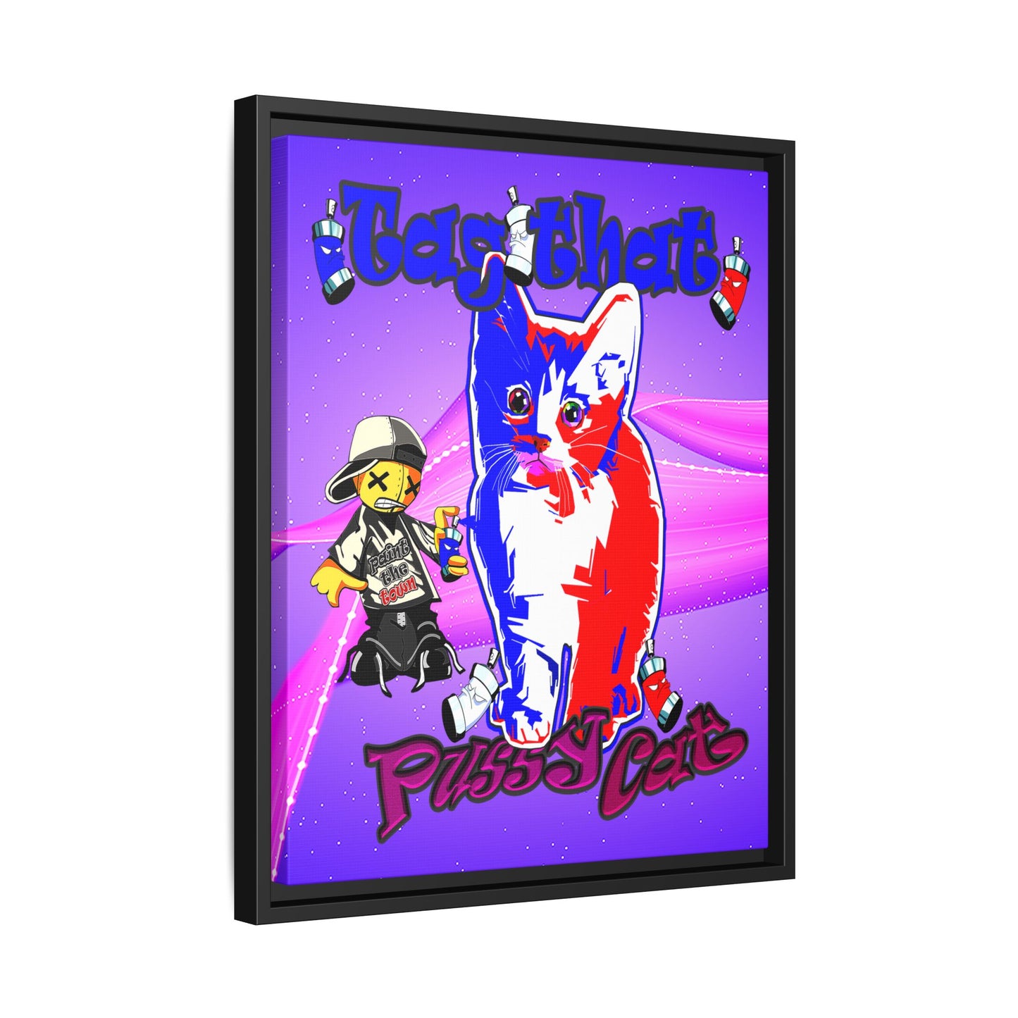 tag that - framed canvas art (purple-pink wave)
