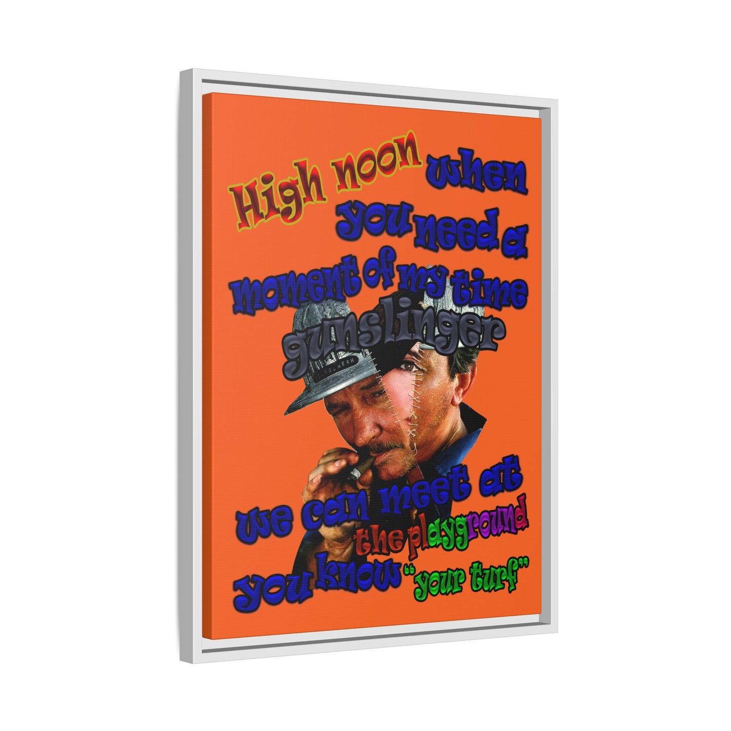 high noon - framed canvas art (orange)