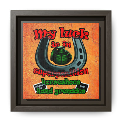 my luck - framed canvas art (burnt orange)
