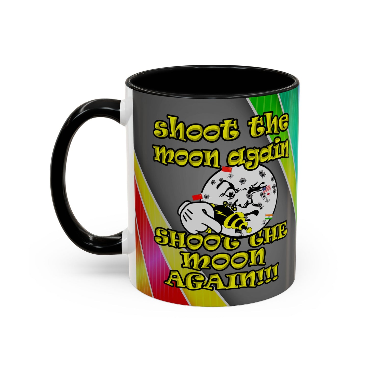 shoot the moon again - Accent Mug (rainbow split)