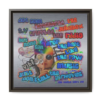 drop the beat - framed canvas art (brushed nickel)
