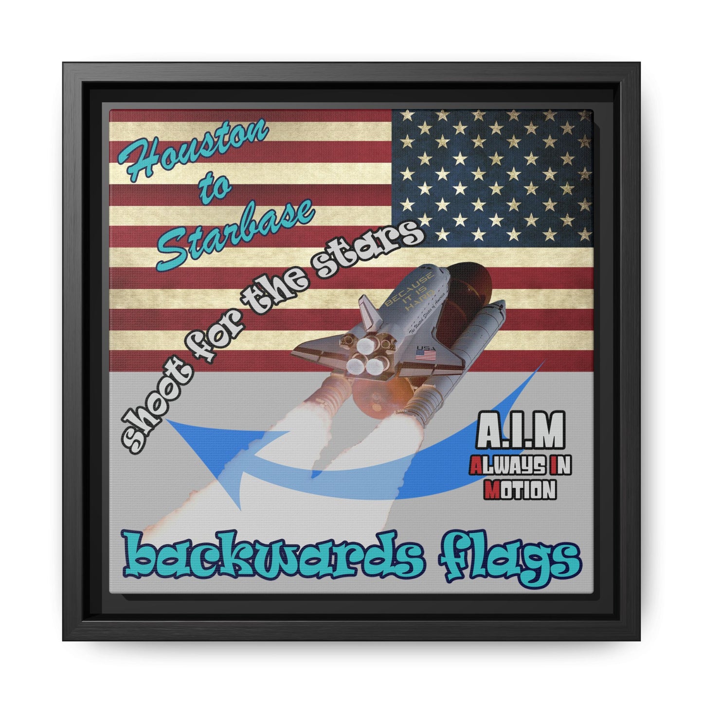 shoot for the stars - framed canvas art (light grey)