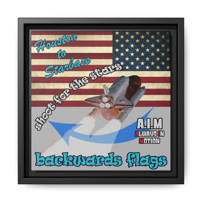 shoot for the stars - framed canvas art (light grey)