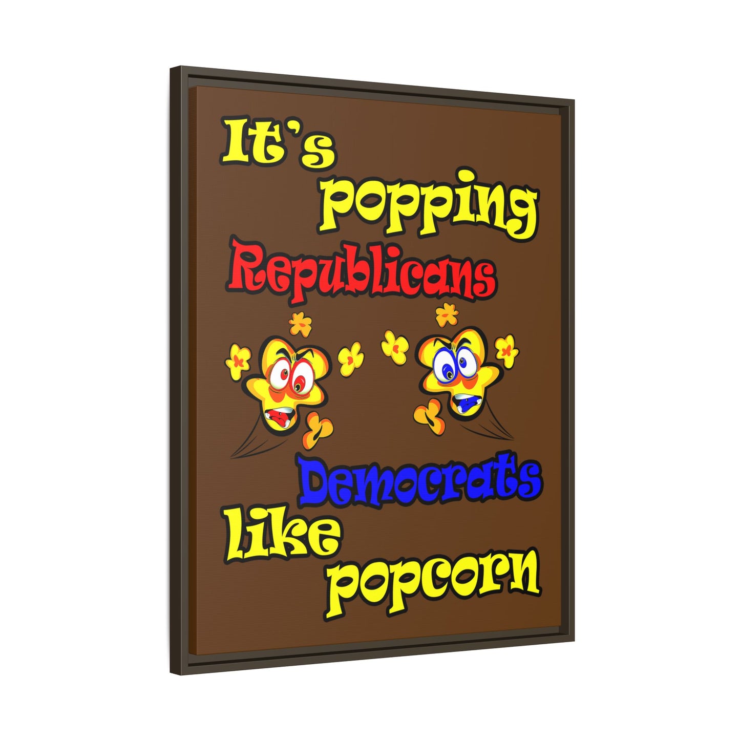 popping like popcorn - framed canvas art (brown)