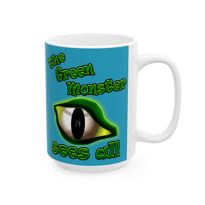 green monster - White Mug (turquoise)
