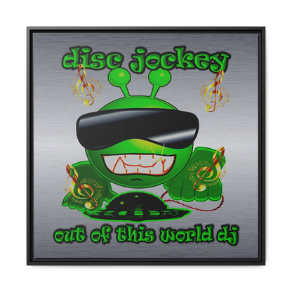 disc jockey - framed canvas art (brushed nickel)