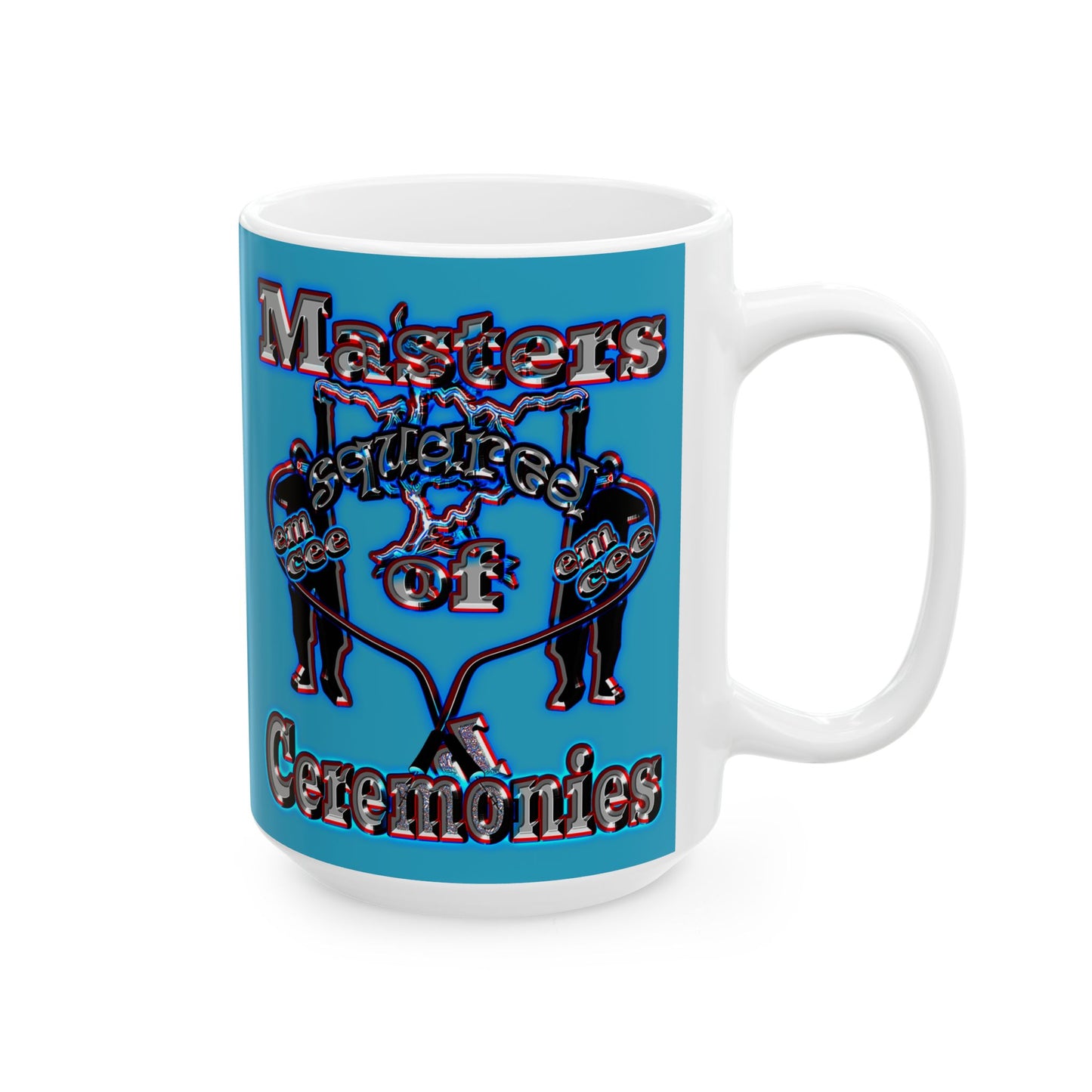 em cee squared - White Mug (turquoise)