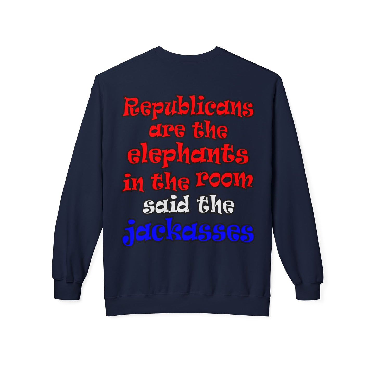 donkeys and elephants - Unisex Midweight Softstyle Fleece Crewneck Sweatshirt