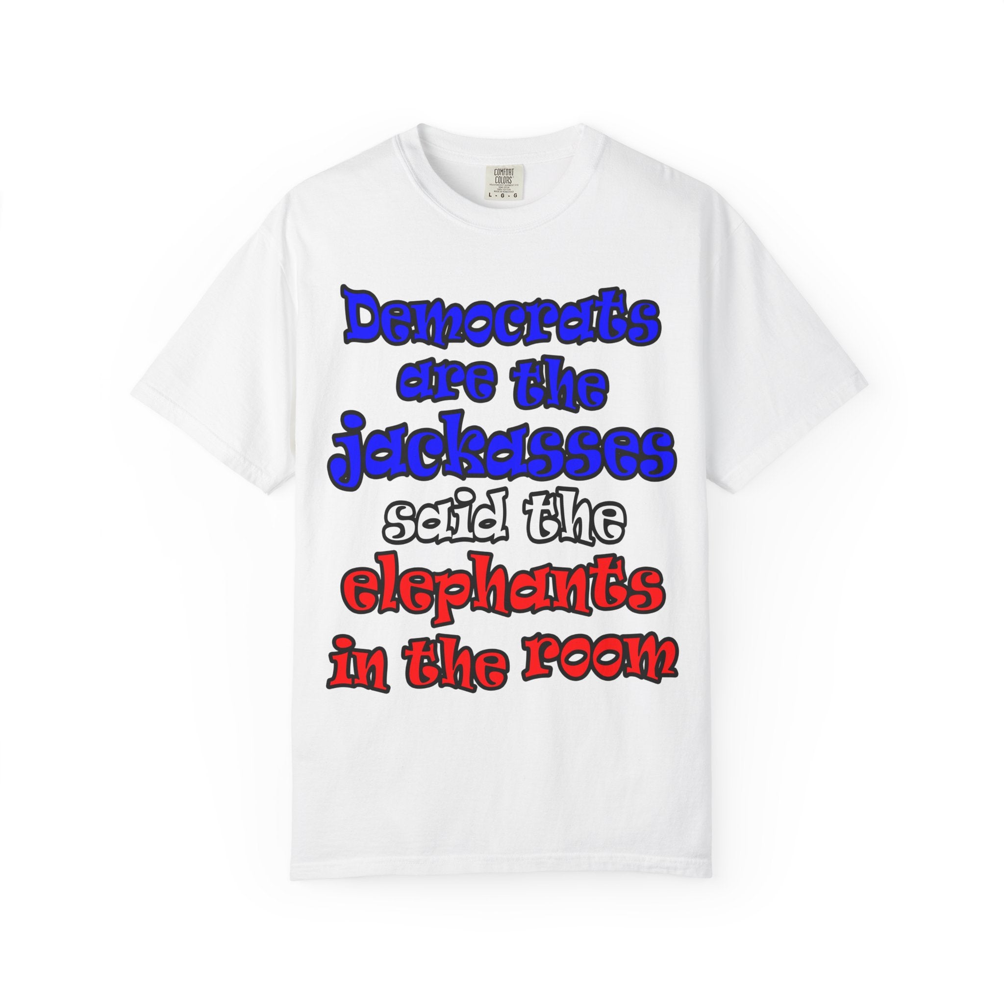 donkeys and elephants - Unisex Garment-Dyed T-shirt