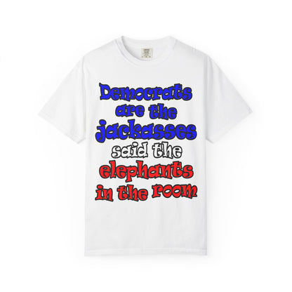 donkeys and elephants - Unisex Garment-Dyed T-shirt