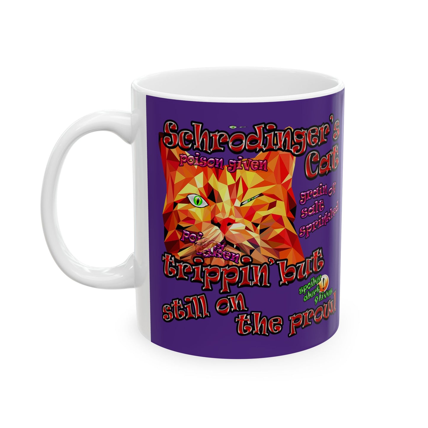 schrodinger's cat - White Mug (purple)