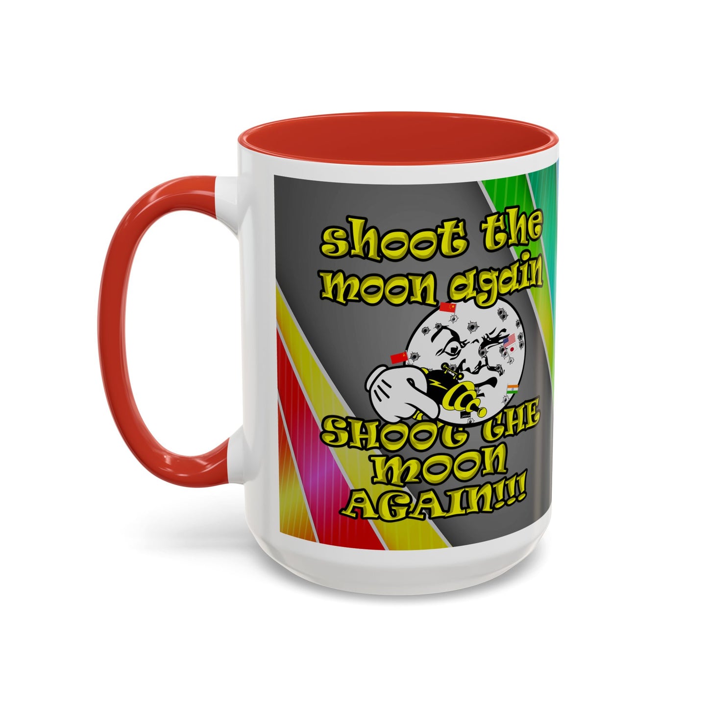 shoot the moon again - Accent Mug (rainbow split)