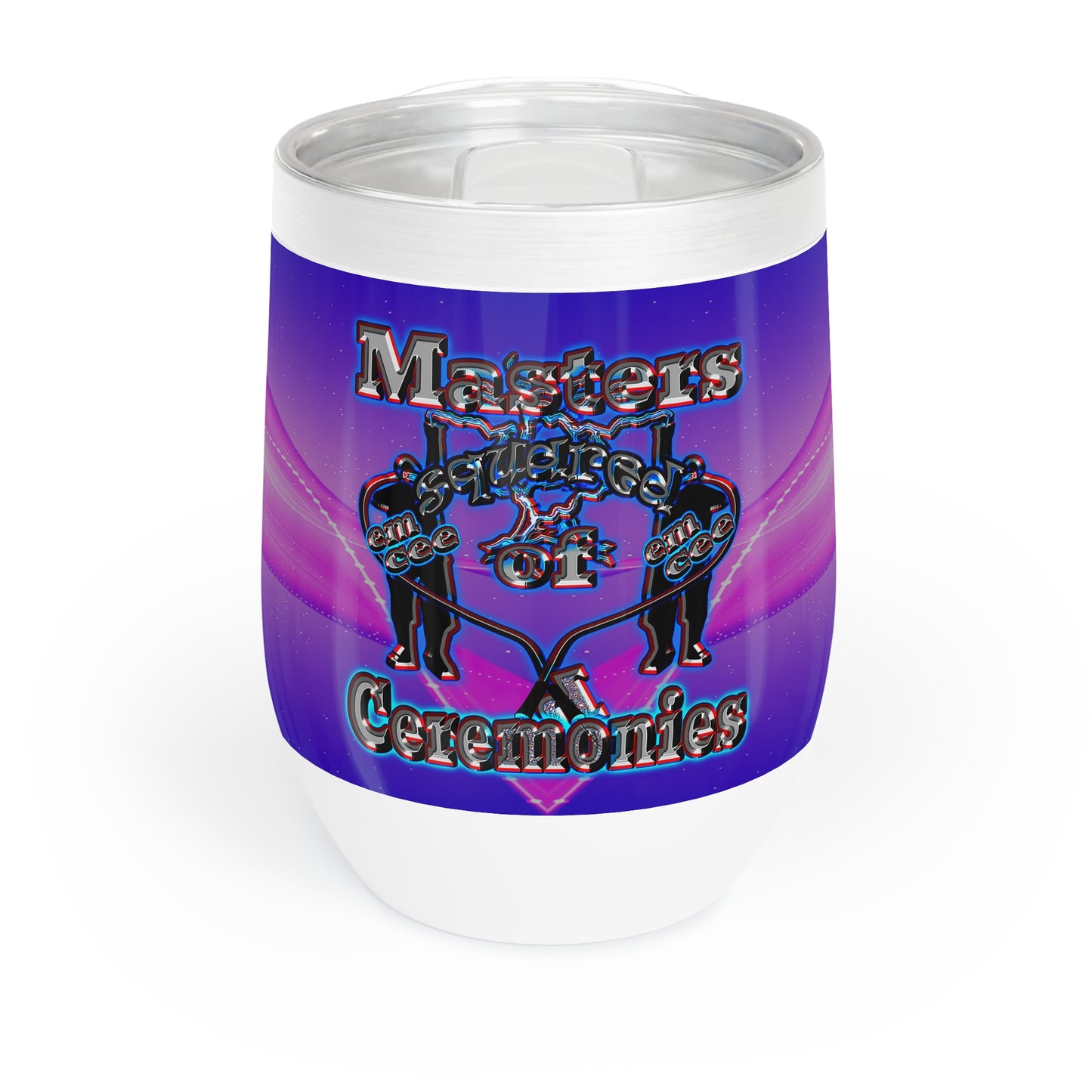 em cee squared - Chill Wine Tumbler (purple-pink wave)
