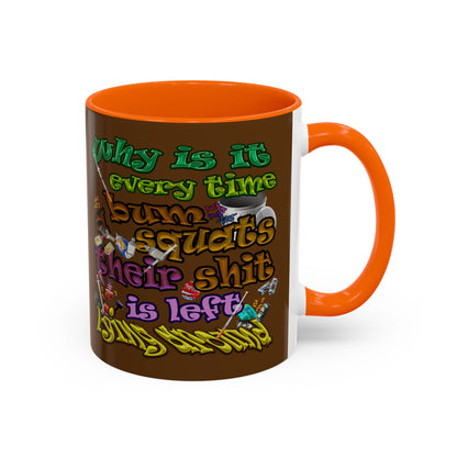 the bum's shit - Accent Mug (brown)