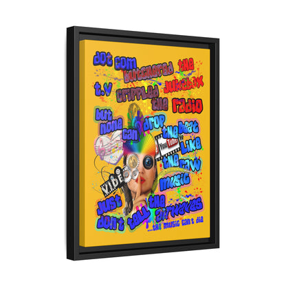 drop the beat - framed canvas art (yellow)