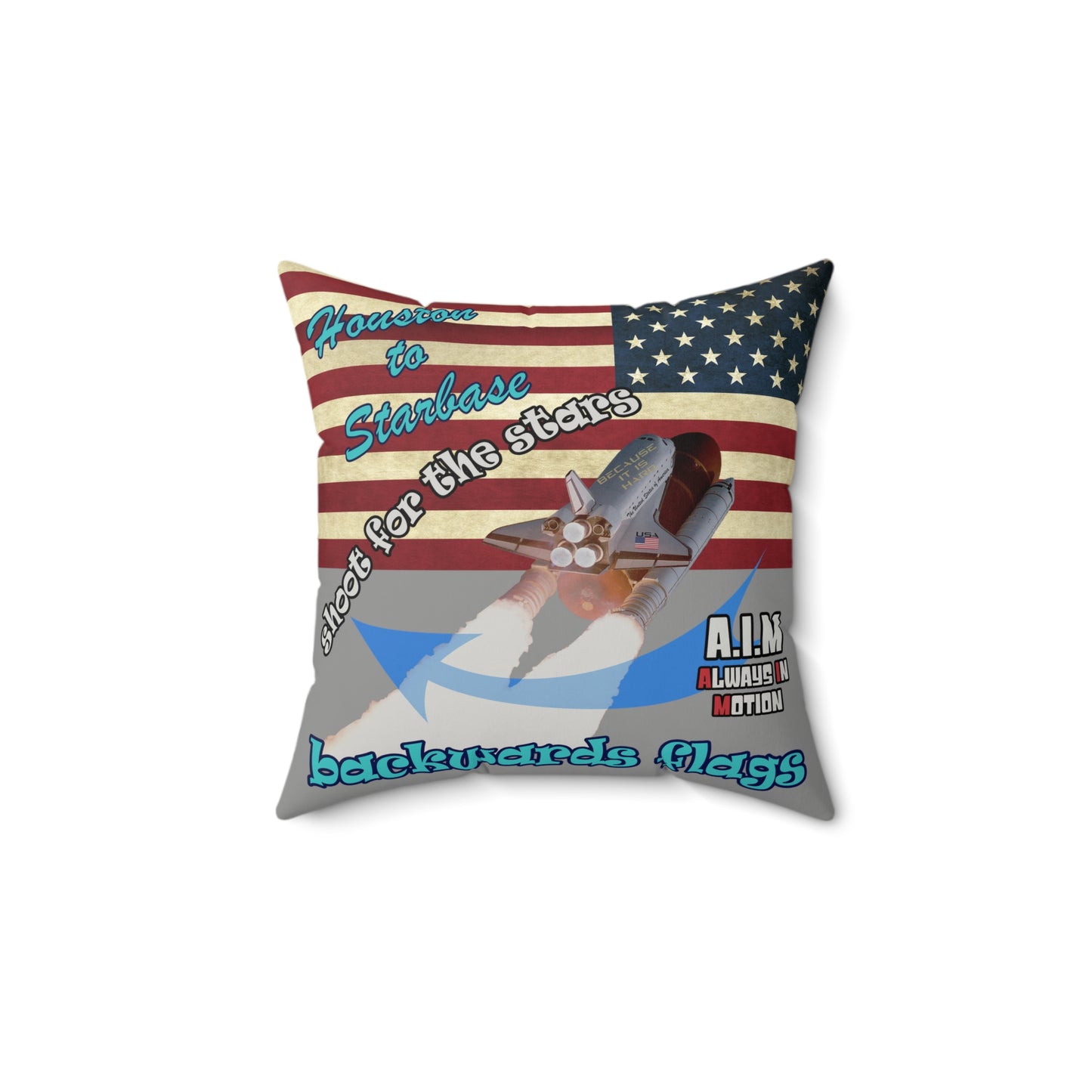 shoot for the stars - Faux Suede Square Pillow - (grey)