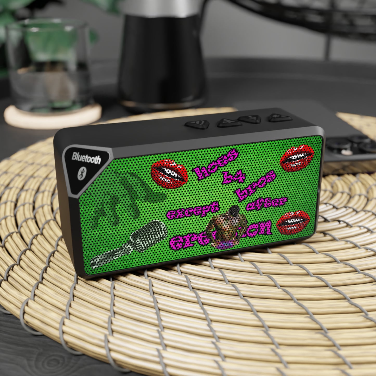 hoes b4 bros - Jabba Bluetooth Speaker (green turf)