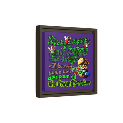christmas spirits of boston - framed canvas art (purple)