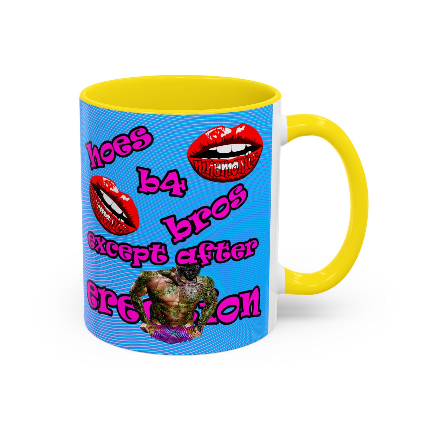 hoes b4 bros - Accent Mug (light blue-purple wave)